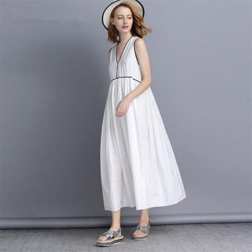 Casual Pleated Sexy High Waist Dress 2020 Summer Deep V Female Tank Dresses Elegant party Long Dresses women Vestidos Large Size