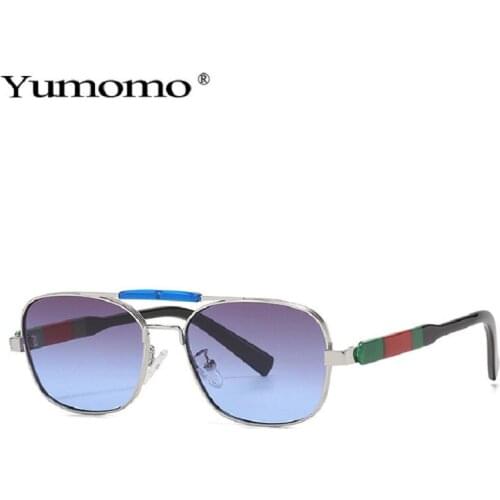 New Square Gradient Sunglasses Men Brand Designer Vintage Shades Retro Alloy Full Frame Sun Glasses UV400 Driving Women