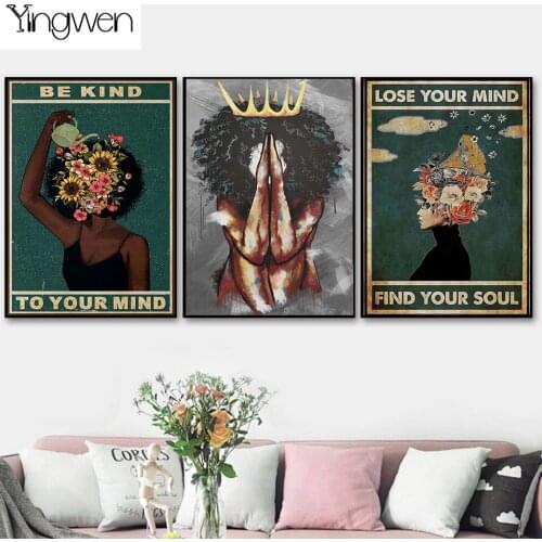 Triptych Diamond Painting Black Girl Cross Stitch Full Square/Round Drill Mosaic Diamond Embroidery Rhinestones Wall Art 3 Piece