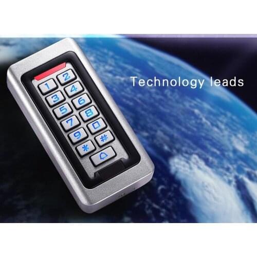 Waterproof Backlight RFID Door Access Control Reader Keypad 2000 Users Door Bell 125KHz EM Card Door Lock System