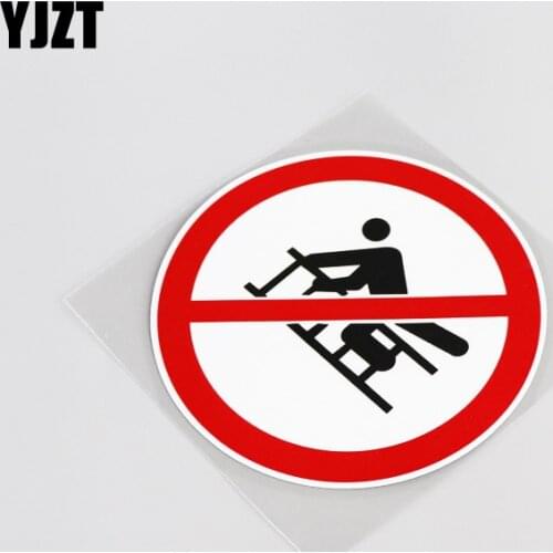 YJZT 11.9CM*11.9CM Interesting No Climbing Warning Car Sticker Decal Accessories Decoration 13-0068