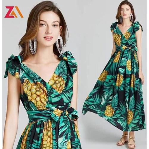 ZALady beach chic maxi dresses for women holiday elegant bow v-neck Backless sexy boho floral printed tank long dress vestidos
