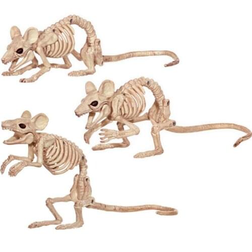 Creepy Skeleton Rat Mouse Mice Skeleton Bones for Horror Halloween Party Bar Home Decor Decoration Accessories Decoration
