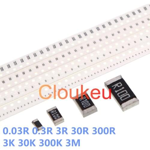 0201 0402 0603 0805 1206 1210 1812 2010 2512 1% 5% Chip Resistance 0.03R 0.3R 3R 30R 300R 3K 30K 300K 3M Ohm