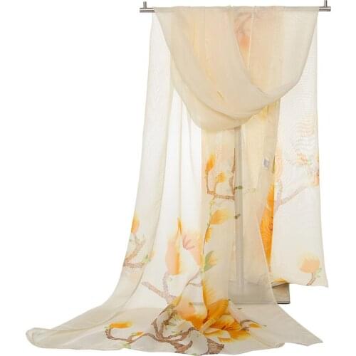 160*55cm New Fashion woman print chiffon scarf wild fashion shawl sunscreen Flower floral girl scarf scarves