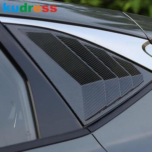 For Hyundai Tucson 2021 2022 Carbon Fiber Rear Window Louver Shutter Cover Trim Stcikers Car Styling Accessories 2pcs/set