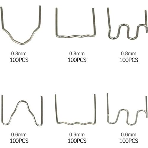 600pcs Hot Staples S/M/V/Wave Stainless Steel Repair Machine Plastic Welder 0.6/0.8mm Hot Staplers for Nylon PVC ABS