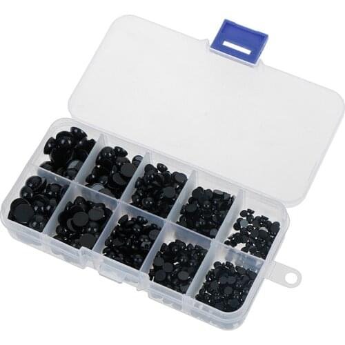 1Box (760pcs ) Fla Black t Eyes Plastic Round Eyes for Dolls Making Toys for Bear Dolls Eyes Amigurumi Doll Accessories