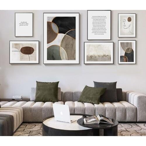 Lines Abstract Inspirational Morandi Watercolor Wall Poster Print Nordic Canvas Painting Art pictures Living Room Home Decor