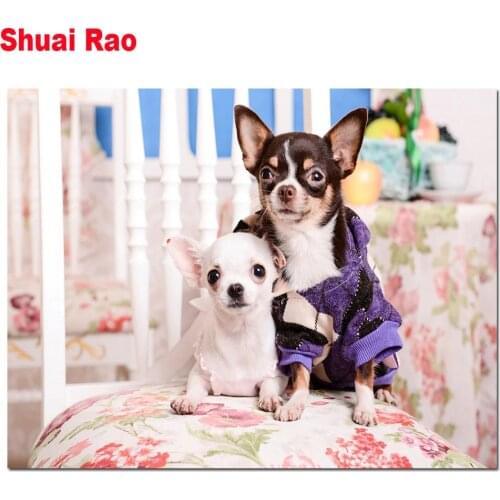 5 d diamond painting Chihuahua dogs diamond embroidery full square round diamond mosaic animals diy needlework wall stickers