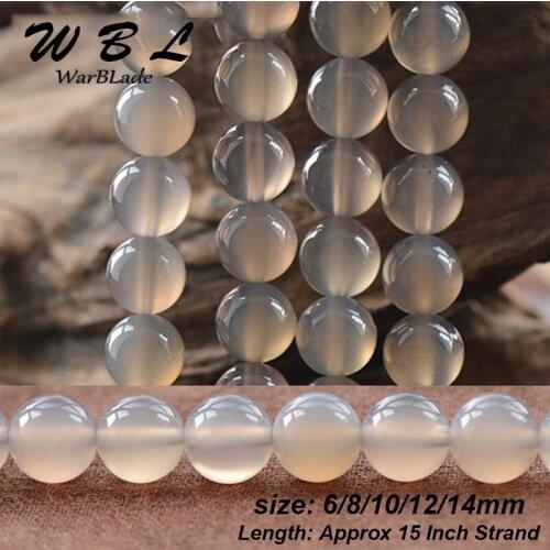 WarBLade 4mm 6mm 8mm 10mm 12mm Stone Gray Agat Beads Onyx Round Loose Stone Beads Agat For DIY Bracelet Jewelry Making