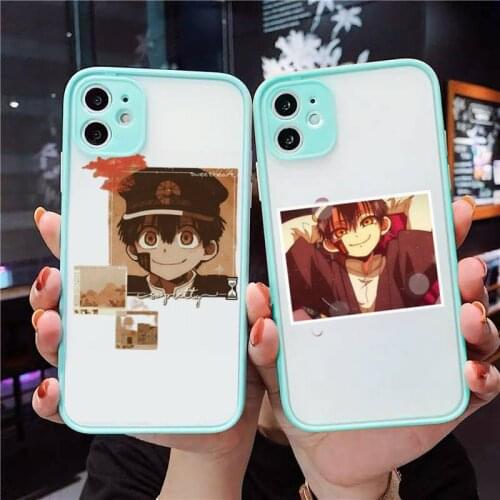 Toilet bound hanako kun Phone Case For iPhone 12 11 Mini Pro XR XS Max 7 8 Plus X Matte transparent blue Cover