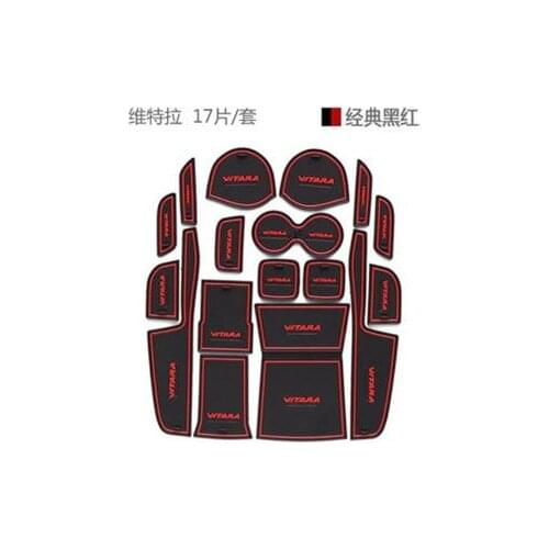 FOR 2015 2016 2017 Suzuki vitara Gate Slot Pad Non-slip Cup Mats Anti Slip Door Groove Mat Sticker Car Accessories