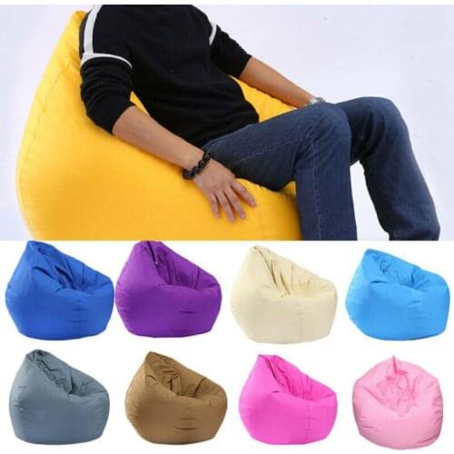 Brand New 1PC Candy Color Lounge Bean Bag Home Soft Lazy Sofa Covers Cozy Single Chair Seat Durable Furniture Covers