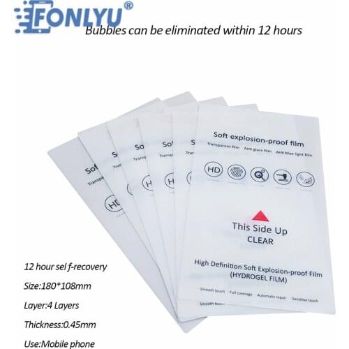 FONLYU Flexible 12H Recovery HD Clear Hydrogel Film For 7" Mobile Phone Screen Protector Compatible For Film Cutting Machine
