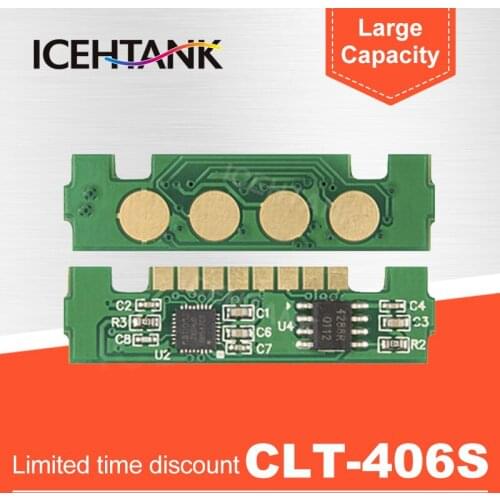 ICEHTANK clt-406s 406 Toner chip Kit For Samsung CLP-360 365 366w SL-C410W C460W C460FW CLX-3305 3305fw 3307fw Cartridge Powder