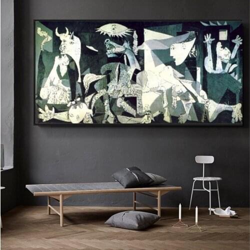 Famous Oil Painting Guernica Replica Canvas Art Poster Abstract Modernism Wall Picture Quadros Home Decor Room Decor Aesthetic