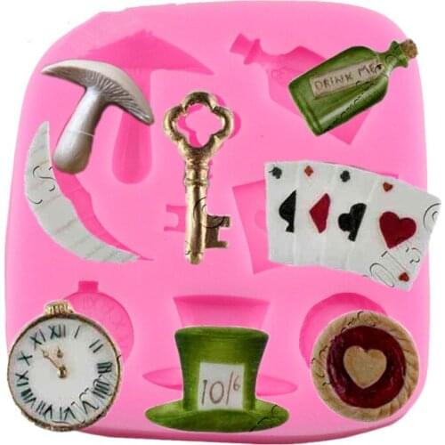 Kitchen DIY Creative 3D DIY Silicone Mold Fondant Poker Gentleman Hat Chocolate Fondant Cake Mold Silicone Mold A785