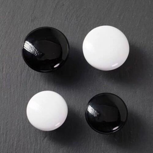 1PCS Solid Black White Color Ceramic Cabinet Handles and Knobs Wardrobe Door Pulls Furniture Hardware