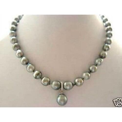 RARE High TAHITIAN PEARL NECKLACE WITH PENDANT SHIPPING GOOD