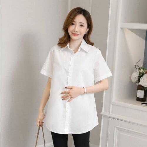 2020 spring and summer new wild maternity short-sleeved shirt fashion large size professional womens clothing maternity clothes