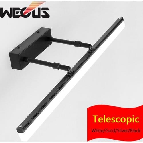 New golden/chrome led mirror front lamp adjustable head bathroom wall sconce painting lighting bedroom restroom makeup light