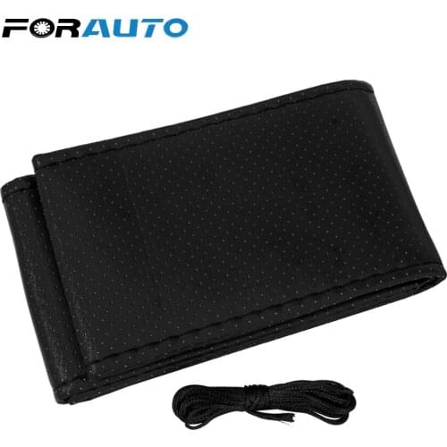 Braid On Steering Wheel Car Steering Wheel Cover With Needles and Thread Artificial leather Diameter 38cm Auto Car Accessories