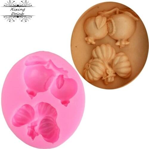 Vegetable pumpkin pomegranate shape mold cake decoration tool candy gypsum clay silica gel mold