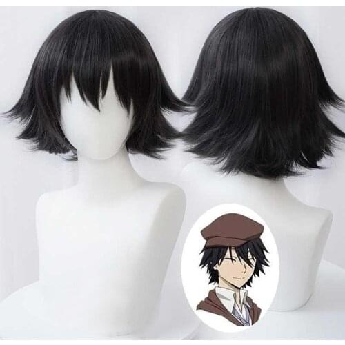 Ranpo Edogawa Cosplay Bungou Stray Dogs Cosplay Short 30cm Dark Grey Wig Cosplay Anime Cosplay Wig Heat Resistant Synthetic Wigs