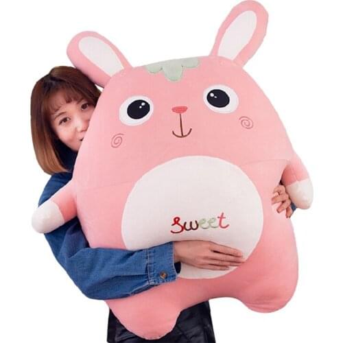 Kawaii rabbit plush toy doll cute bunny pillow holding sleeping doll bed rag doll girl birthday gift 70cm 85cm DY50578