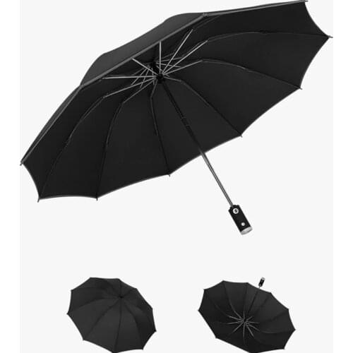 Suitable for Xiaomi Automatic Umbrella Anti-UV Umbrella with Reflective Strip LED Light Umbrella Academy Tri-fold Umbrella
