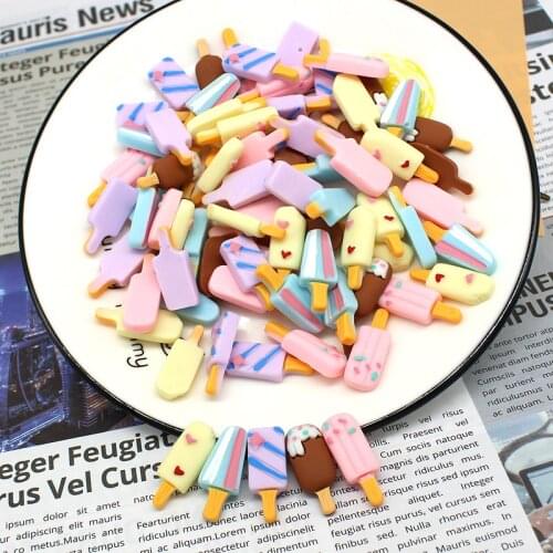 15pcs/lot Ice Cream Flatback Resin Miniatures Toys DIY Crafts Phone Shell Patch Arts Kids Hair Accessories Materials