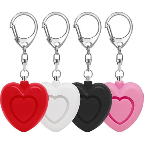 Heart Shaped Personal Self Defense Alarm Protection Girl Women Safety Self Defense Alarm 125dB Loud Security Keychain Alarm