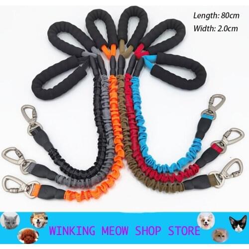 Pets Dog Leash Extremely Durable Elastic Cushioning Nylon Foam Handle Reflection Alloy Fastener Accessories Large Dogs Supplies