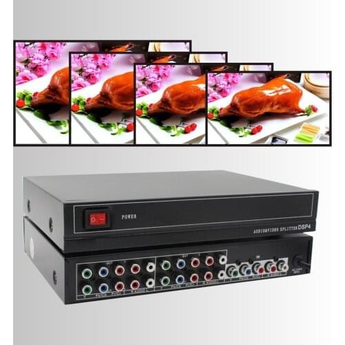 RGB component video splitter 1 in 2 1 in 4 out Active 4-port component Ypbpr video audio splitter for PS2 wii xbox DVD HDTV