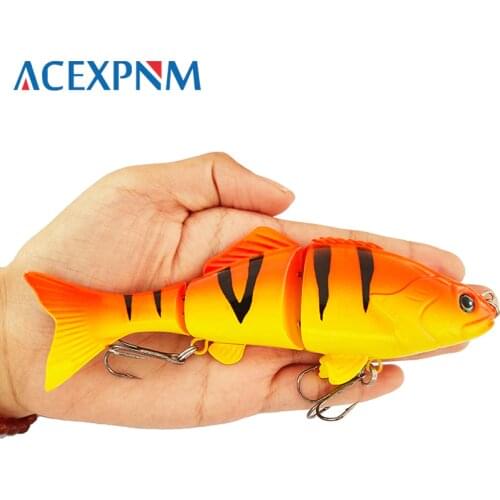 Fishing Bass Lure Multi Jointed Artificial Bait Segment Lifelike Trout Swimbait Hard Crankbait Treble Hooks Hard Fishing Lures