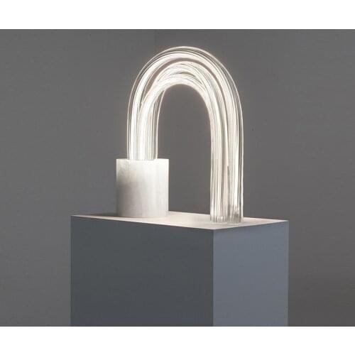 Nordic postmodern creative glass living room marble bedroom bedside model room designer simple table lamp