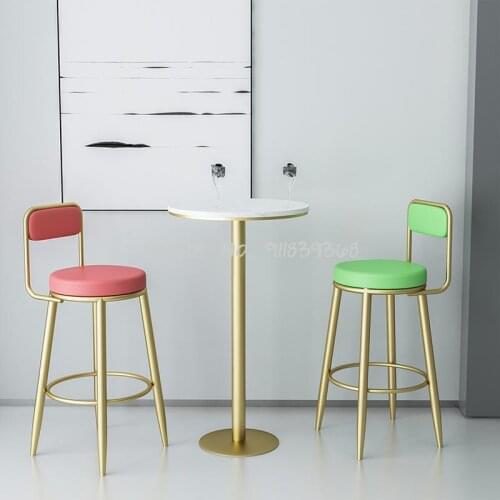 Nordic Bar Chair Modern Simple High Stool Family Back Chair Bar Stool Bar Chair Bar Stool Front Desk Chair