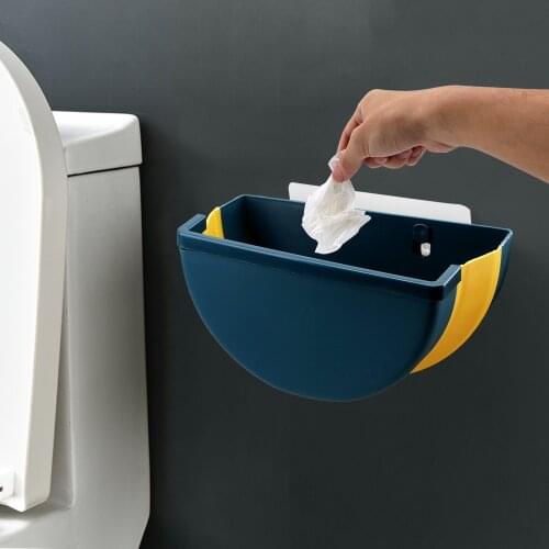Car Bathroom Garbage Storage Trashcan Kitchen Cabinet Door Hanging Trash Can Folding Waste Bin Wall Mounted