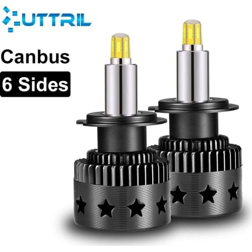 Uttril H1 H7 H11 Led Headlight Bulb Canbus 9005 HB3 9006 HB4 9012 Led Lights for Car 80W 30000LM 3D 360 Degrees Fog Lamp 6000K