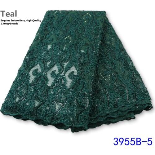 XIYA French African Nigerian Sequins Mesh Lace Fabrics 2021 High Quality Lace Material For Wedding Dress Sewing 3955B