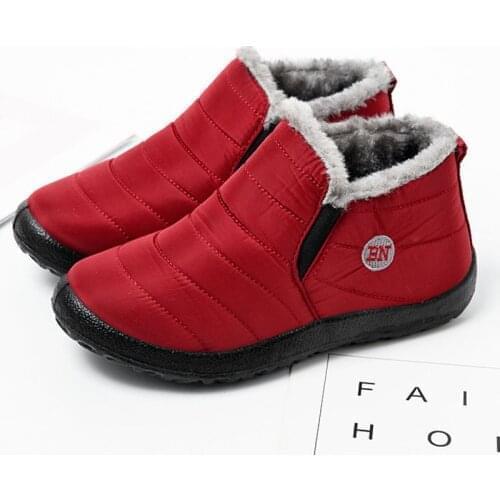 Women Flat Shoes Winter Warm Flat Work Shoes Women Non-slip Waterproof Shoes Warm Fur Snow Boots Work Boots Platform Sneakers