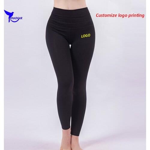 Custom LOGO Women High Waist Yoga Pants Quick Dry Running Tights Sportswear Elastic Fitness Leggings Gym Compression Trousers