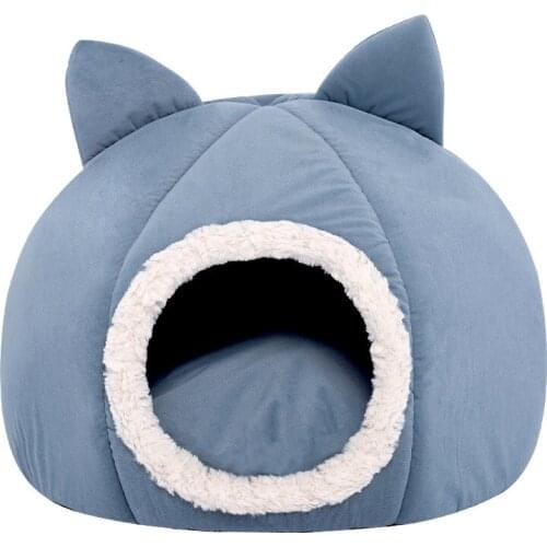 Dog Winter Cave Comfortable Thick Warm cozy cave dog bed Semi-closed Puppy Kennel Bed Sofa Sleeping Bag