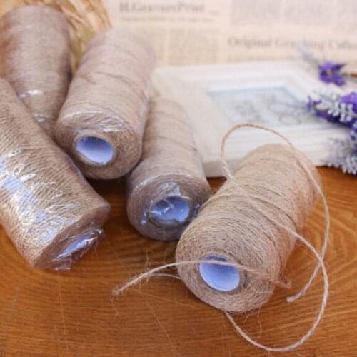 100M Natural Burlap Hessian Jute Twine Cord Rope String Rustic Wrap Gift Packing String Wedding Decoration HOM24