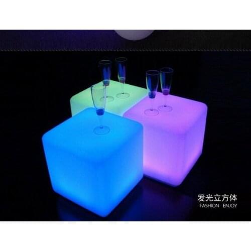 20CM*20CM Plastic stools LED stool fashionable outdoor leisure bar stool Cube chair furniture Free shipping