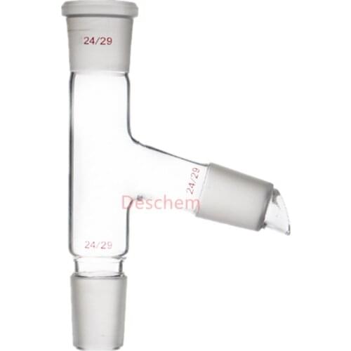 24/29,Three Way Adapter,75 Bend,Distillation Head,GG17 Lab Borosilicate Glass