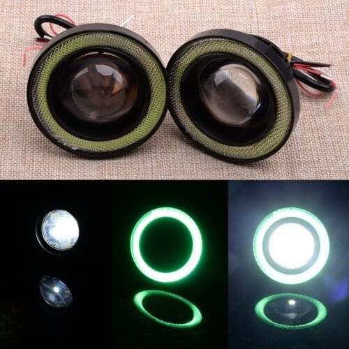 3.5" Inch Green COB LED Angel Eye Halo Ring DRL Fog Light Lamp 12V Accessories Universal for Car SUV Truck