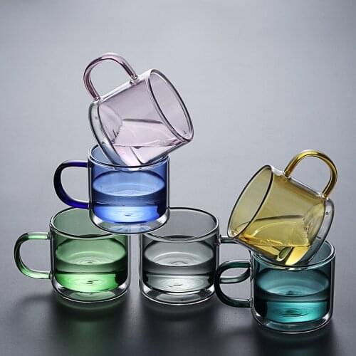 300ml Coffee Mug Heat-resistant Double Wall Glass Cup Beer Coffee Cup Handmade Creative Beer Mug Tea Cup Whiskey Glass Cups