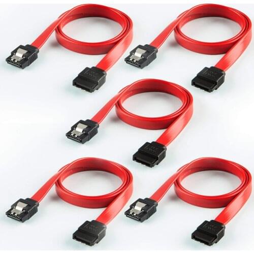 5 PCS SATA III Cable 8 inch SATA TO SATA 6.0 Gbps 7pin Female to Female Data Cable Lock Latch Serial ATA Cable Hard disk Cable